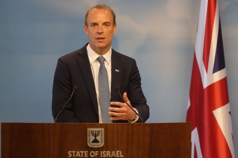 Deputy Prime Minister Dominic Raab resigned Friday following the publication of a damning report into his behavior toward civil servants working for him as Justice Secretary and when he was Foreign Secretary before that. File Photo by Menahem Kahana/UPI