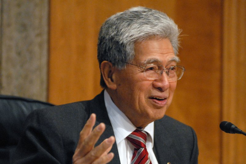 Former Sen. Daniel Akaka, D-Hawaii, died Friday at the age of 93. File Photo by Alexis C. Glenn/UPI