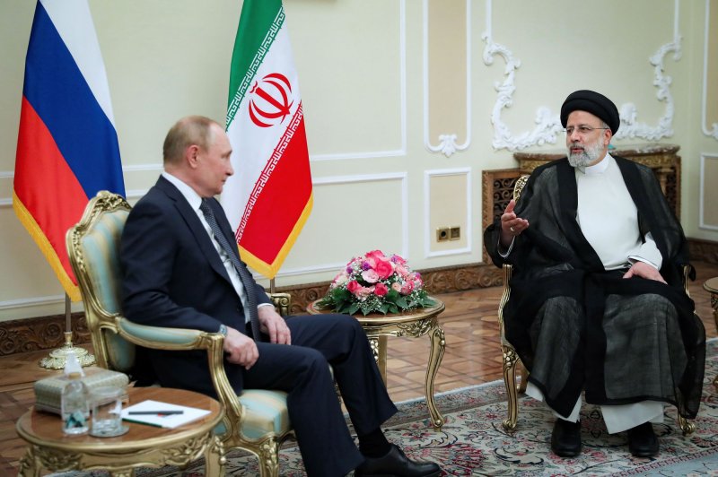 Russian President Vladimir Putin and Iran's President Ebrahim Raisi spoke by phone on Saturday and discussed ways to strengthen their economic cooperation. Photo by Iranian Presidential Office/UPI