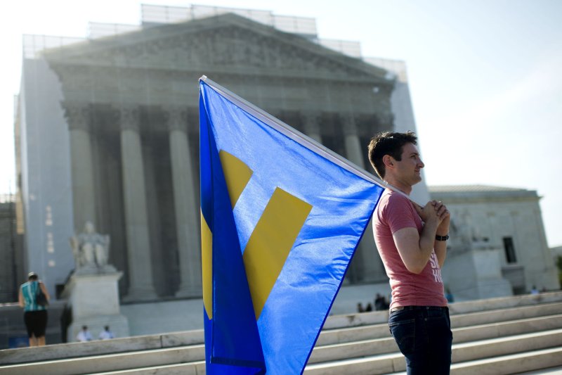 The Supreme Court did not take up a case challenging bans on gay marriage, leaving couples hopeful for a definitive statement from the high court in limbo. UPI/Kevin Dietsch