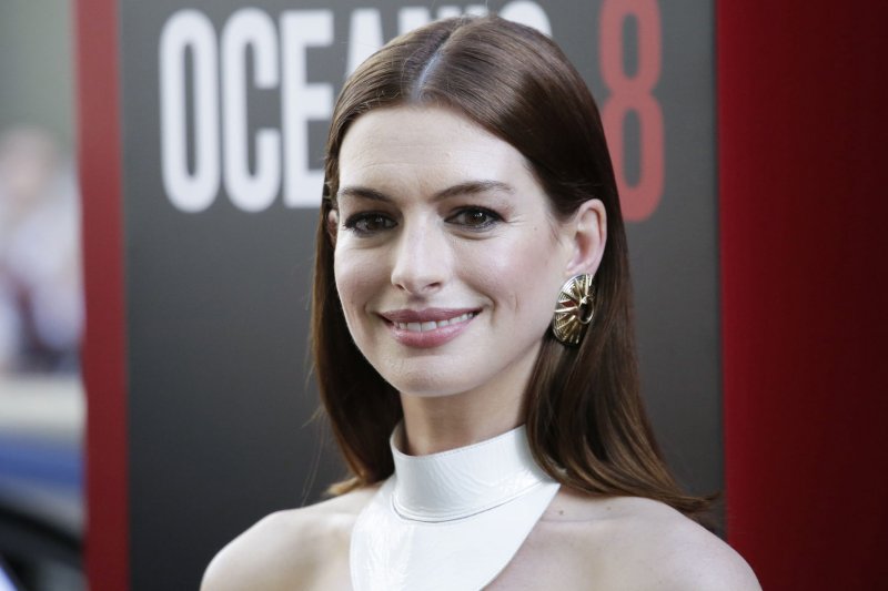 Anne Hathaway attends the New York premiere of "Ocean's 8" on June 5. File Photo by John Angelillo/UPI | <a href="/News_Photos/lp/a24315f52451082c0c834f19591ef38c/" target="_blank">License Photo</a>