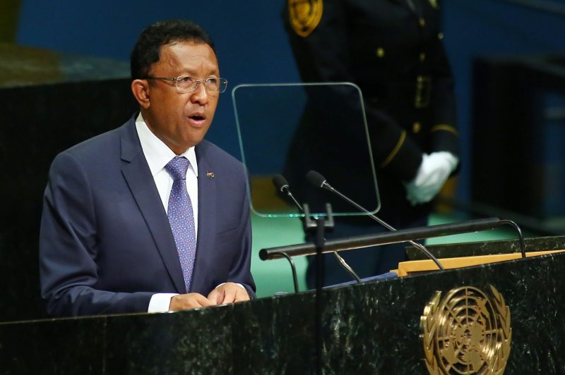 Madagascar's President Hery Rajaonarimampianina (pictured) named Christian Ntsay as the new prime minister of the island country on Monday. File Photo by Monika Graff/UPI