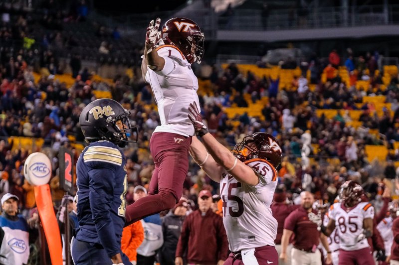 The Miami Dolphins selected wide receiver Isaiah Ford (1) in the seventh round of the 2017 NFL Draft out of Virginia Tech. File Photo by Matt Durisko/UPI
