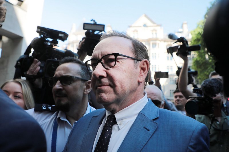 Actor Kevin Spacey pleaded not guilty to seven sexual criminal charges in Britain Friday. A trial date is set for June 6 on those charges and four additional charges that were brought in May 2022. File Photo by Hugo Philpott/UPI