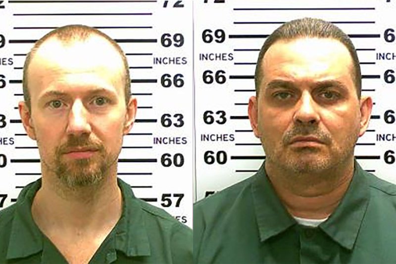 Convicted murderers David Sweat and Richard Matt are shown in this composite handout from New York State Police. Matt, 48, and Sweat, 34, escaped from the Clinton Correctional Facility in Dannemora, N.Y., on June 6, 2015, by using power tools to cut through steel walls and pipes. Image courtesy of New York State Police/UPI | <a href="/News_Photos/lp/80b85a7e24d5083926cbef3648740de3/" target="_blank">License Photo</a>