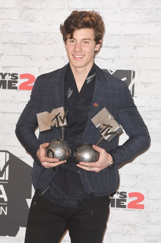 Shawn Mendes won four awards at the MTV European Music Awards on November 12. Photo by Rune Hellestad/ UPI