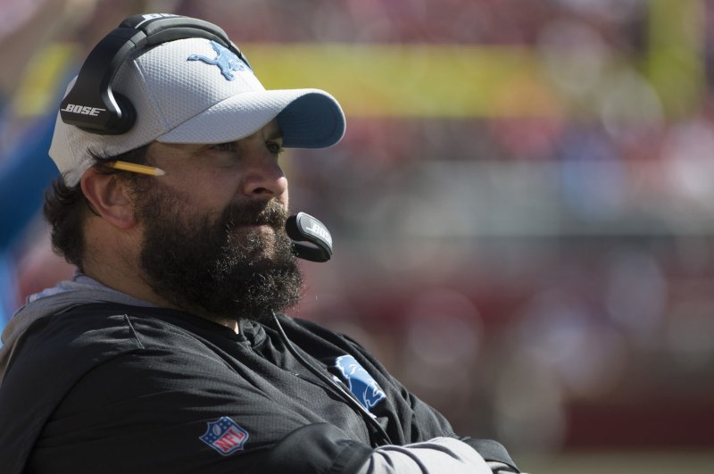 Detroit Lions head coach Matt Patricia watches watches from the sidelines during a game against the San Francisco 49ers at Levi's Stadium in Santa Clara, California on September 16, 2018. Photo by Terry Schmitt/UPI | <a href="/News_Photos/lp/941fc6ee49a61c7b406f696bba64ba22/" target="_blank">License Photo</a>