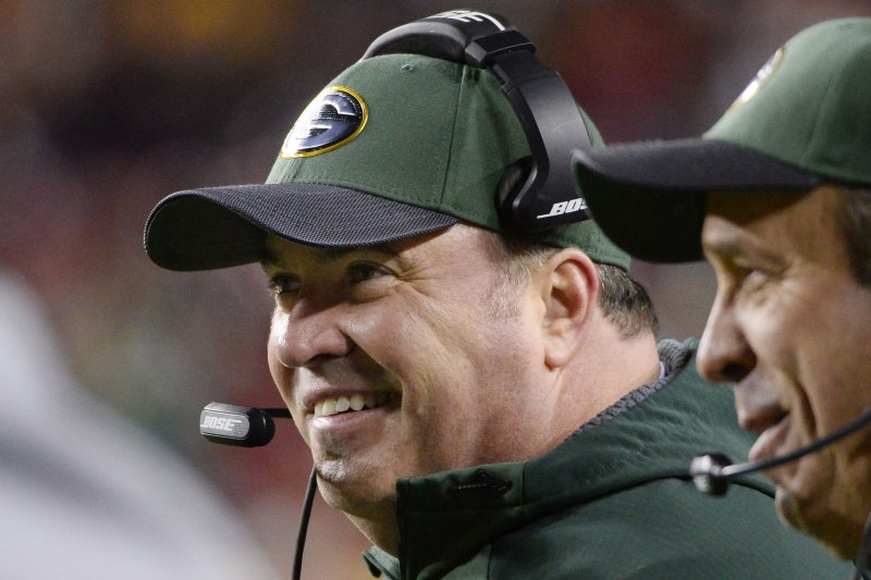 Coach Mike McCarthy went 4-7-1 during his final season with the Green Bay Packers, before being fired in 2018. File Photo by David Tulis/UPI