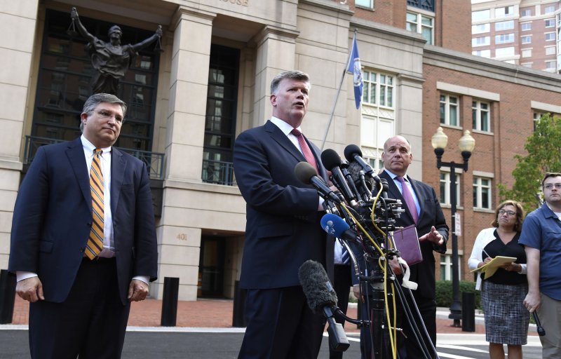 Lead attorney Kevin Downing said his client, Paul Manafort, thought Monday was a "very good day" as jurors were dismissed after requesting extended deliberations. Photo by Mike Theiler/UPI