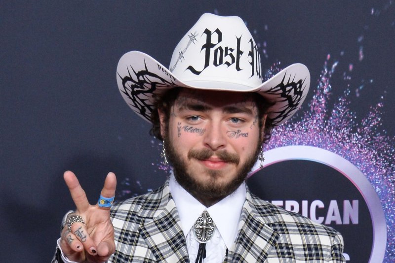 Post Malone released a video for his song "Motley Crew" featuring Tommy Lee, NASCAR drivers Bubba Wallace and Denny Hamlin and other stars. File Photo by Jim Ruymen/UPI