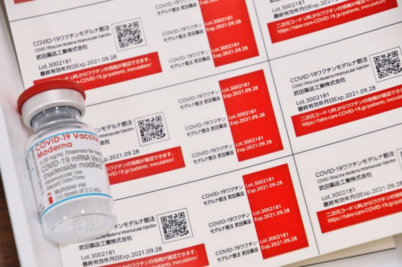 For the Moderna booster, the CDC authorized doses six months after the second shot for people over 65 and adults who live with underlying health conditions, in a long-term care facility or work in a high-risk field.&nbsp;File Photo by Keizo Mori/UPI
