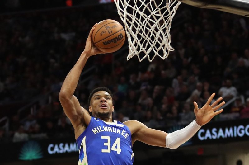 Milwaukee Bucks forward Giannis Antetokounmpo received two technical fouls in a win over the Detroit Pistons on Wednesday in Milwaukee. File Photo by Aaron Josefczyk/UPI