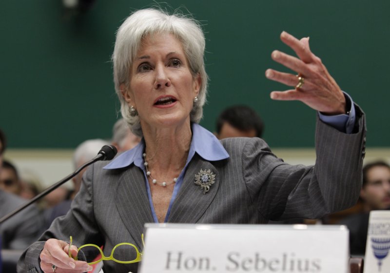 U.S. Health and Human Services Secretary Kathleen Sebelius testifies before the House Energy and Commerce Committee hearing on Capitol Hill in Washington on October 30, 2013. Sebelius apologized to consumers but said improvements have been made to the Affordable Care Act (Obamacare) website and that it will be fixed within a month. UPI/Yuri Gripas.
