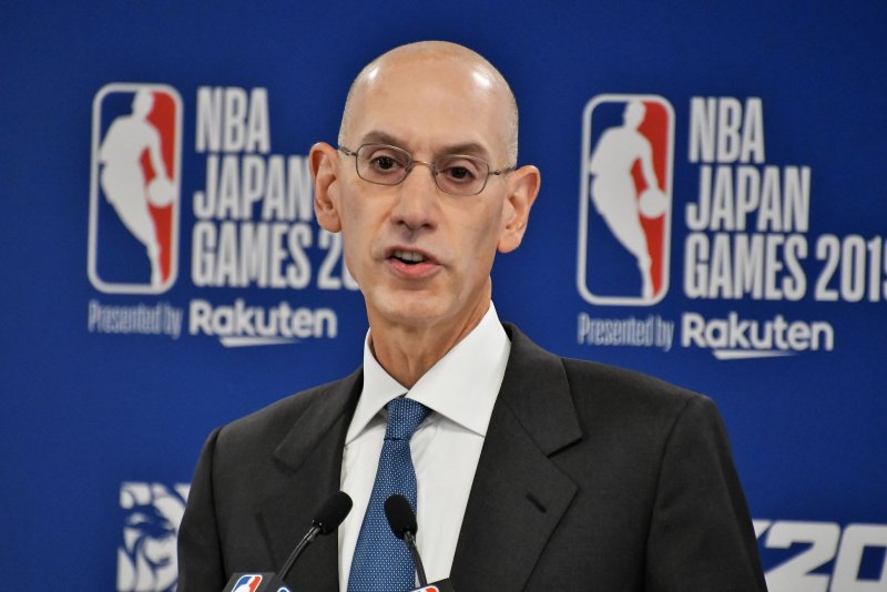 NBA Commissioner Adam Silver, shown Oct. 8, 2019, typically attends all NBA Finals games. File Photo by Keizo Mori/UPI | <a href="/News_Photos/lp/126a70ef646093ec9a7262eebfa1276a/" target="_blank">License Photo</a>