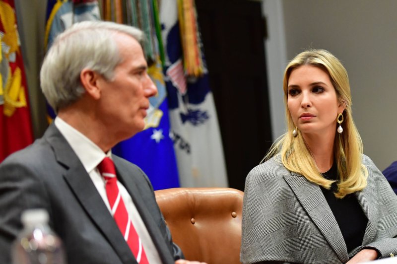 Ivanka Trump, the daughter of President Donald Trump, held a bipartisan round table discussion with members of Congress and the private sector on legislation to fight online sex trafficking Thursday. Photo by Kevin Dietsch/UPI