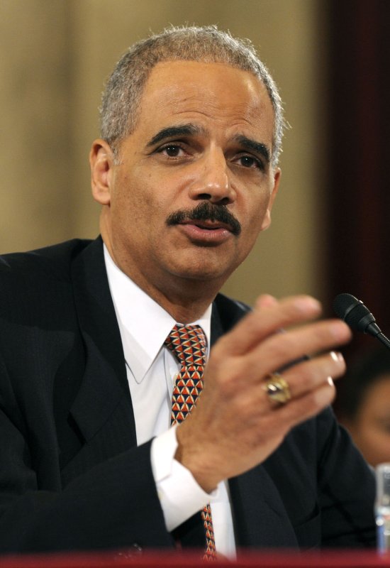 Eric Holder testifies before the Senate Judiciary Committee regarding his nomination by President-elect Barack Obama to be attorney general on Capitol Hill in Washington on January 15, 2009. (UPI Photo/Kevin Dietsch)
