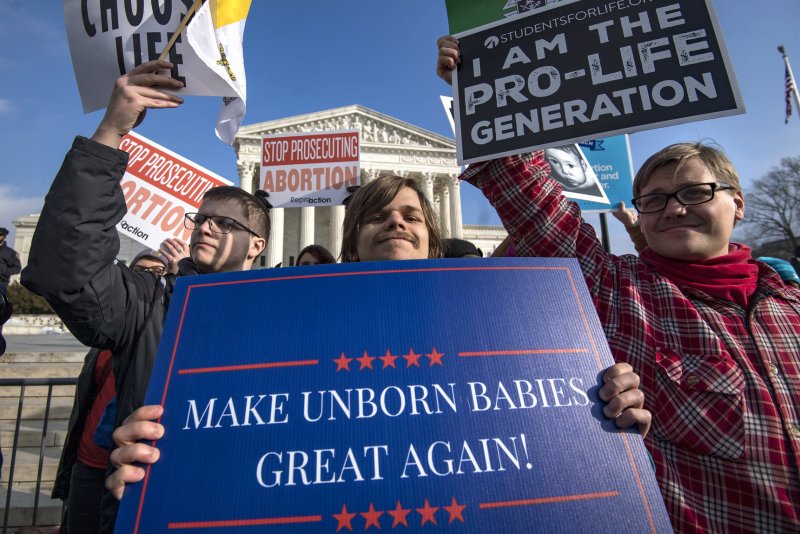More than 200 predominantly Republican lawmakers are urging the Supreme Court to overturn the landmark ruling that legalized abortion. File Photo by Kevin Dietsch/UPI | <a href="/News_Photos/lp/794172b34c9464357ccaf484100b98d8/" target="_blank">License Photo</a>