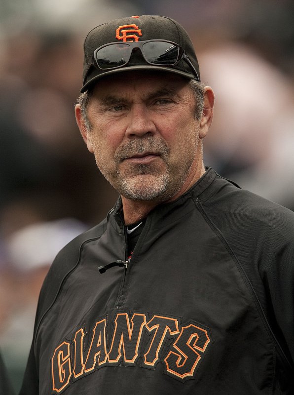 San Francisco Giants Manager Bruce Bochy, shown during a May 2011 game, has agreed to a contract extension through 2013. UPI/Gary C. Caskey | <a href="/News_Photos/lp/d99e1f3cb155f844d53533f0d6b321ad/" target="_blank">License Photo</a>