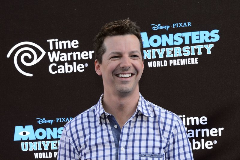 Sean Hayes at the Los Angeles premiere of 'Monsters University' on June 17, 2013. The actor and husband Scott Icenogle released a new, holiday-themed lip sync video Tuesday. File Photo by Jim Ruymen/UPI