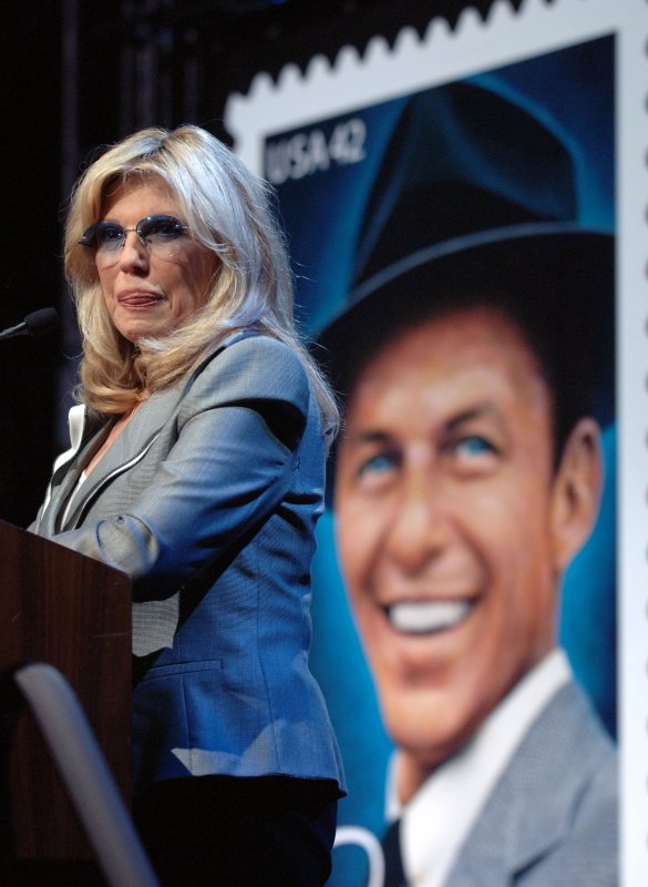 Nancy Sinatra speaks at a U.S.Postal Service ceremony launching a special 42 cent stamp honoring her father Frank Sinatra on the 10th anniversary of his death in New York on May 13, 2008. (UPI Photo/Ezio Petersen)