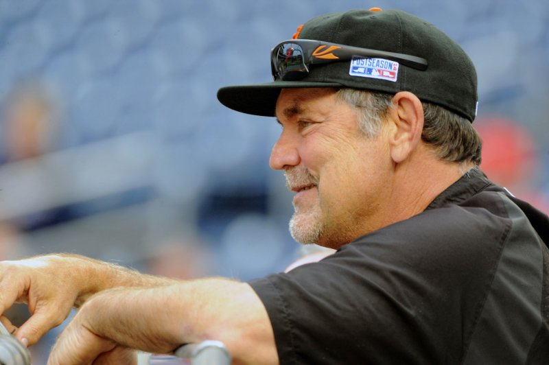 San Francisco Giants manager Bruce Bochy says impending ban of smokeless tobacco is "a step in the right direction." Photo by Mark Goldman/UPI