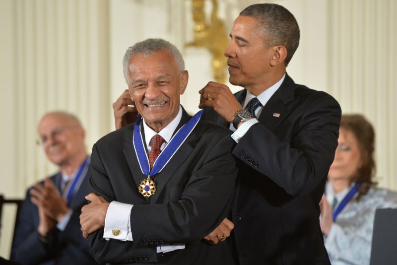 Rev. C.T. Vivian (L) is awarded the Presidential Medal of Freedom by President Barack Obama at the White House in Washington, D.C., on November 20, 2013. File Photo by Kevin Dietsch/UPI