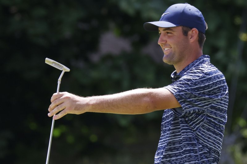 Scottie Scheffler will start the Tour Championship at 10-under par, thanks to his spot atop the FedExCup rankings. File Photo by John Angelillo/UPI | <a href="/News_Photos/lp/7f5930dcccb520e9a4b30c62278679a8/" target="_blank">License Photo</a>
