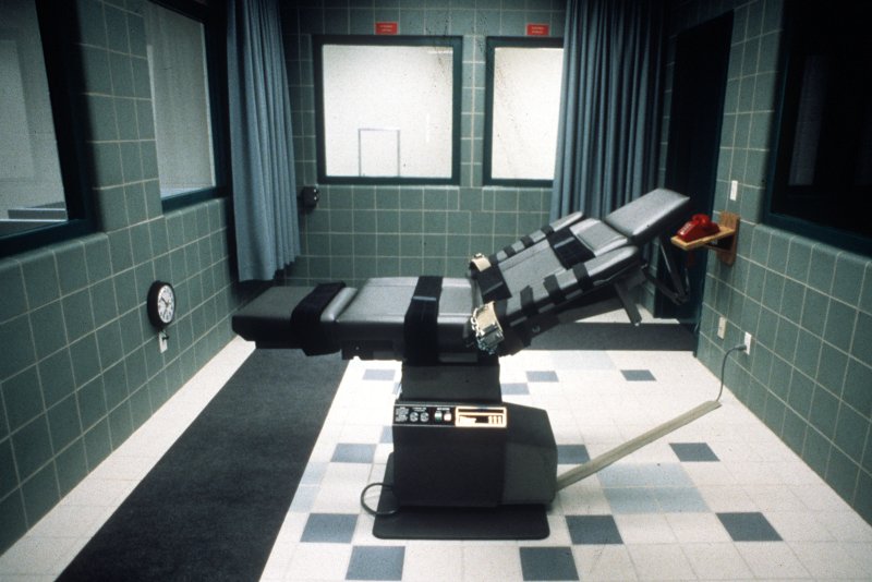 The execution chamber is seen at the federal penitentiary in Terre Haute, Ind., where federal inmates are put to death. UPI Photo/Fil