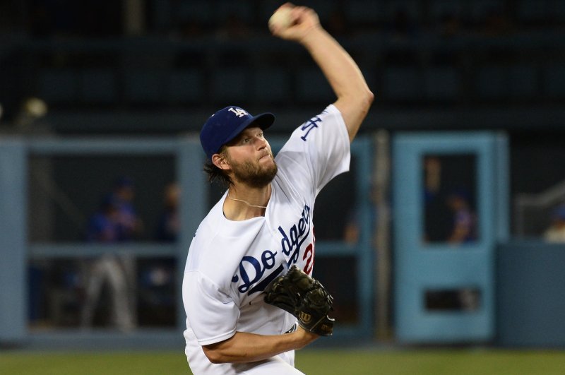 Los Angeles Dodgers' starting pitcher Clayton Kershaw winds up to deliver in the fifth inning against the New York Mets at Dodger Stadium in Los Angeles on June 19, 2017. Photo by Jim Ruymen/UPI