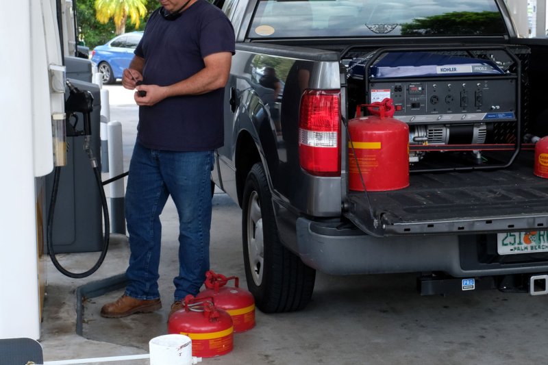 Some retail service stations in Florida are running out of gas ahead of the expected landfall of Hurricane Harvey. Photo by Gary I Rothstein/UPI