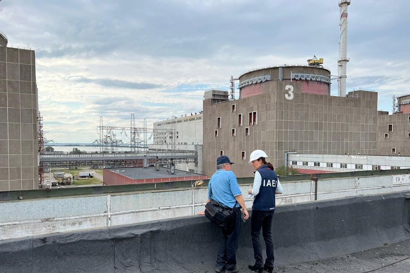 Ukraine's state energy company Energoatom says two employees at the Zaporizhzhia Nuclear Power Plant have been kidnapped by Russian forces. Additionally, the company claims that Russia has placed rocket launchers at the facility. Photo by IAEA Press Office/UPI