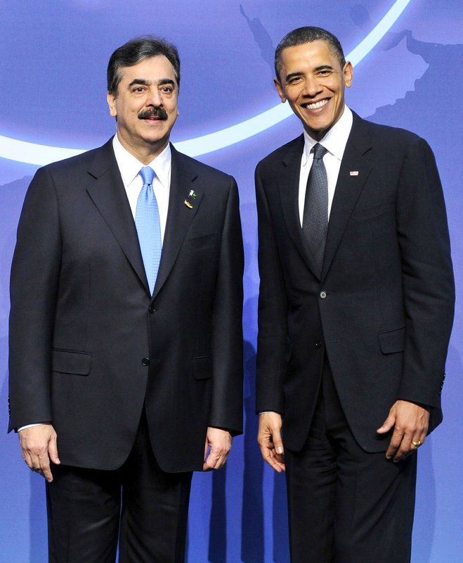 United States President Barack Obama with Prime Minister Syed Yusuf Raza Gilani of Pakistan. Gilani has commented on a "credibility gap" in the relationship between the two nations. UPI/Ron Sachs/POOL