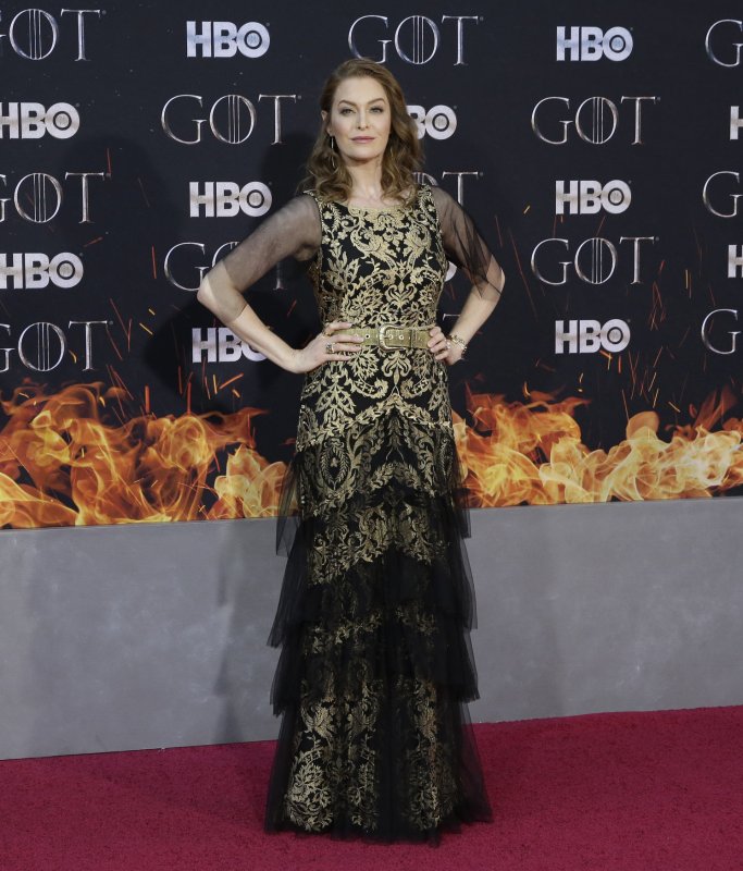 Esme Bianco arrives on the red carpet at the Season 8 premiere of "Game of Thrones" at Radio City Music Hall on April 3, 2019, in New York City. She sued singer Marilyn Manson on Friday, accusing him of rape and sexual assault. File Photo by John Angelillo/UPI | <a href="/News_Photos/lp/cb38700f089bafa4989ad2729d963d7e/" target="_blank">License Photo</a>