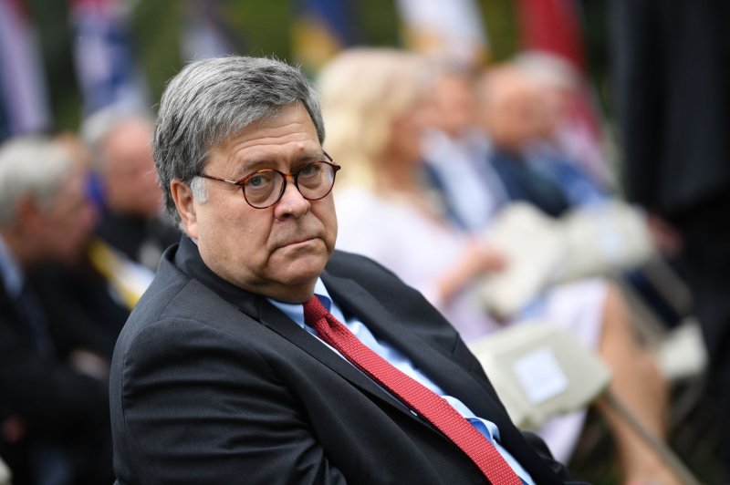Attorney General William Barr will depart the White House on Dec. 23, after serving in the Trump administration since 2019, President Donald Trump said Monday. Photo by Kevin Dietsch/UPI