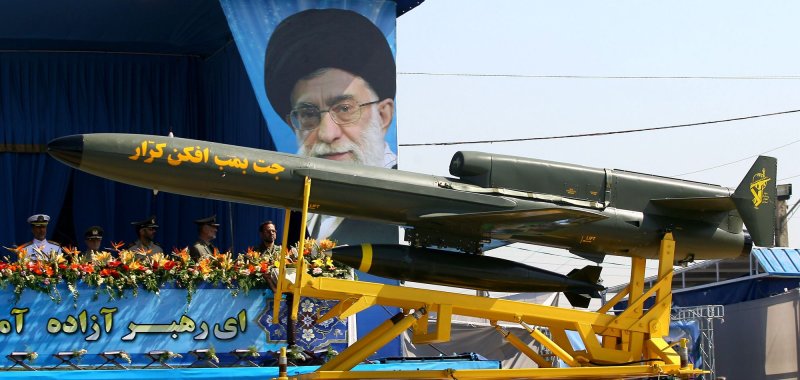 Iranian made long range drone "Karar" missile is displayed during annual military parade on September 22,2010 in Tehran,Iran that mark the beginning of the 1980-1988 war between Iran and Iraq. UPI/Maryam Rahmanian