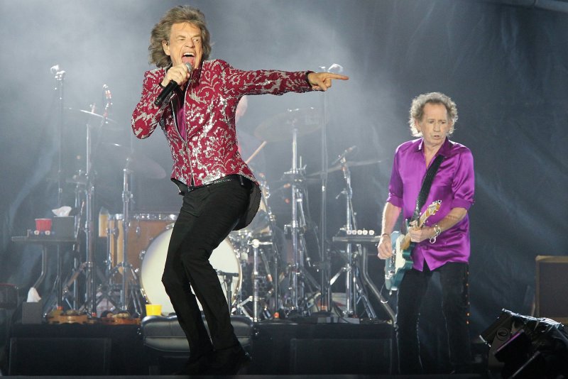 Mick Jagger (L) and Keith Richards, of The Rolling Stones, perform at MetLife Stadium on August 2019. Jagger has released a new song with Dave Grohl of the Foo Fighters. File Photo by Dave Allocca/UPI | <a href="/News_Photos/lp/eba73c9ea83396aa0c4752906b2f55dc/" target="_blank">License Photo</a>