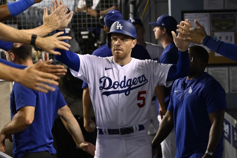 Los Angeles Dodgers first baseman Freddie Freeman went 2 for 10 through his first three games for Canada at the 2023 World Baseball Classic. File Photo by Jim Ruymen/UPI