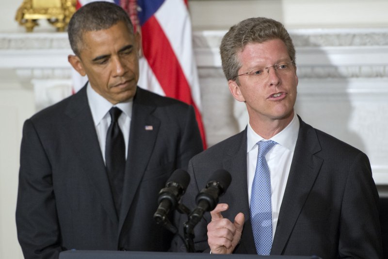 United States President Barack Obama, left, announces his nomination of current Housing and Urban Development (HUD) Secretary Shaun Donovan as Office of Management and Budget (OMB) Director, right, and his nomination of San Antonio Mayor Julián Castro (not pictured) to replace him at HUD in the state dining room of the White House in Washington, D.C. on Friday, May 23, 2014. UPI/Ron Sachs/Pool
