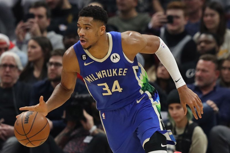 Milwaukee Bucks forward Giannis Antetokounmpo totaled 23 points, 13 assists and 10 rebounds against the Washington Wizards on Sunday in Washington, D.C. File Photo by Aaron Josefczyk/UPI