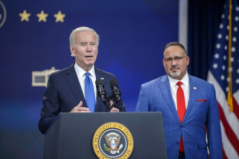 The Biden administration on Friday shared data showing that more than 26 million people have either applied for or automatically qualified for having their student debt forgiven. File Photo by Bonnie Cash/UPI