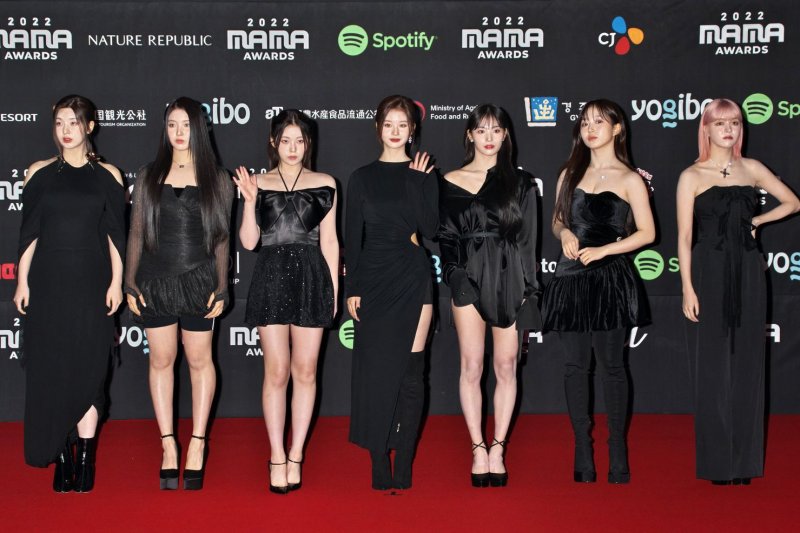 K-pop group NMIXX attend a red carpet event of the 2022 MAMA (Mnet Asian Music Awards) in Osaka, Japan on Tuesday, November 29, 2022. Photo by Keizo Mori/UPI