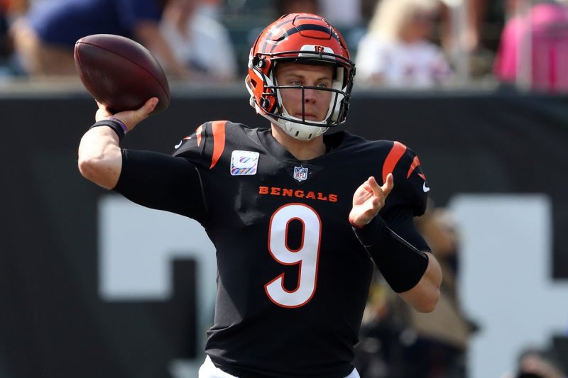 Cincinnati Bengals quarterback Joe Burrow said the team doesn't think about the franchise's past playoff struggles. File Photo by John Sommers II/UPI | <a href="/News_Photos/lp/3fca50f2bb2605097c14b7c8d9ae467d/" target="_blank">License Photo</a>