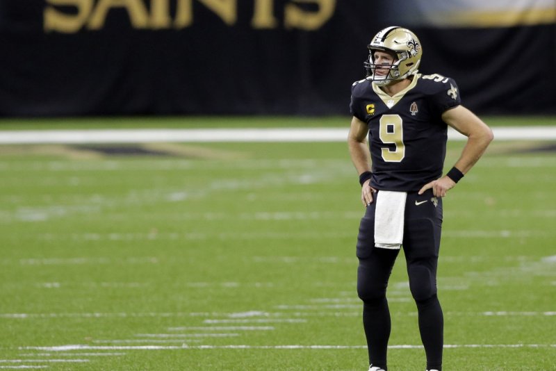 New Orleans Saints quarterback Drew Brees steps away from the NFL as the league's all-time leader in career passing yards. File Photo by AJ Sisco/UPI