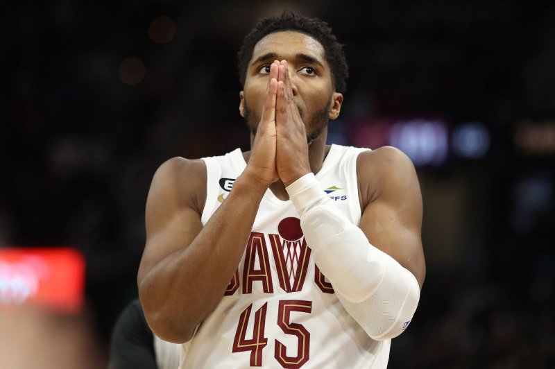 Cleveland Cavaliers guard Donovan Mitchell (pictured) scored six points before he was ejected for his role in a scuffle with Memphis Grizzlies guard Dillon Brooks in a victory Thursday in Cleveland. File Photo by Aaron Josefczyk/UPI