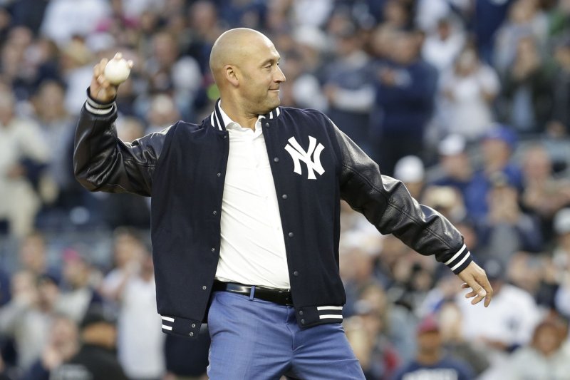 Former New York Yankees shortstop Derek Jeter was a 14-time All-Star selection and won five World Series titles. File Photo by John Angelillo/UPI | <a href="/News_Photos/lp/f5eaeae626f7fbb2a476b7baa036a801/" target="_blank">License Photo</a>