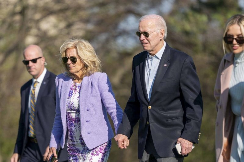 In a joint income tax return, President Joe Biden and first lady Jill Biden reported a federal adjusted gross income of $579,514, with $169,820 in taxes paid in combined federal, Delaware, and Virginia income taxes, according to a press release from the White House. Photo by Bonnie Cash/UPI