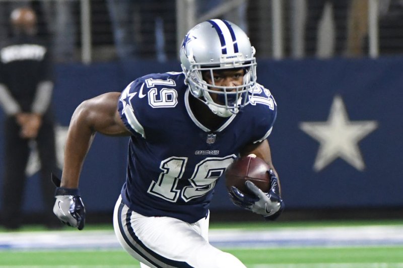 Dallas Cowboys wide receiver Amari Cooper, shown Nov. 5, 2018, recorded 865 receiving yards and eight touchdowns this past season. File Photo by Ian Halperin/UPI | <a href="/News_Photos/lp/f5bd794eac32788b0a3a6660dc2959ff/" target="_blank">License Photo</a>