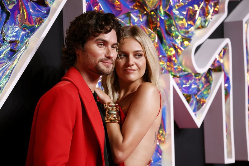 Kelsea Ballerini (R) and Chase Stokes attend the MTV Video Music Awards on Tuesday. Photo by John Angelillo/UPI