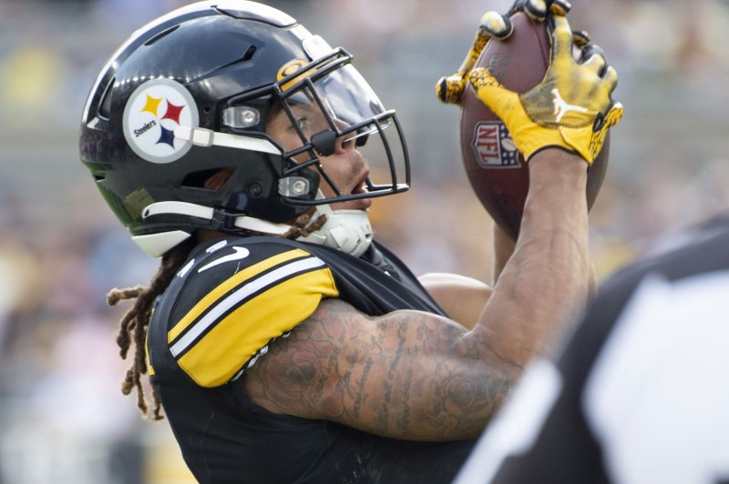 Wide receiver Chase Claypool totaled 311 yards on 32 catches through eight games this season with the Pittsburgh Steelers. File Photo by Archie Carpenter/UPI