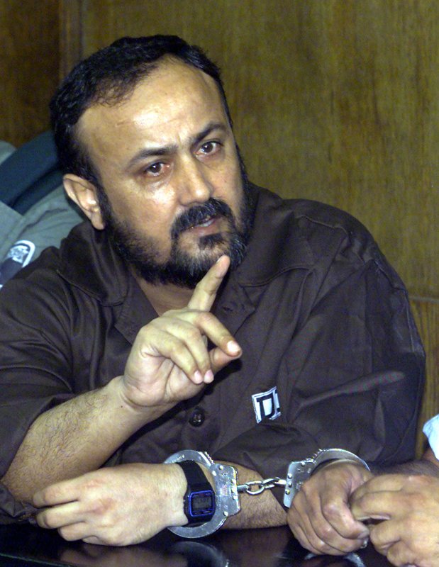 Imprisoned Fatah leader Marwan Barghouti called on the Palestinians to wage a new round of resistance activities against Israel. 2002 file photo. rlw/Havakuk Levison/POOL UPI